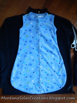 how to make an upcycled and repurposed sweatshirt into a baby sleep sack