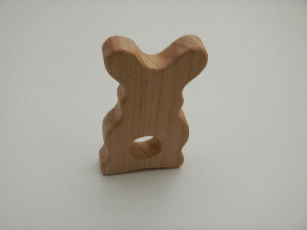 untreated wood Easter bunny teething toy Easter gift for babies and toddlers untreated wood Easter bunny teething toy Easter gift for babies and toddlers